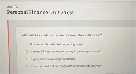711 Unit Test Personal Finance Part 1