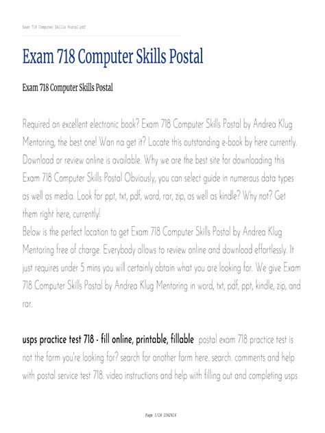 Postal Exam 718 Computer Skills Test Pdf Pdf PISA 2018 Asses