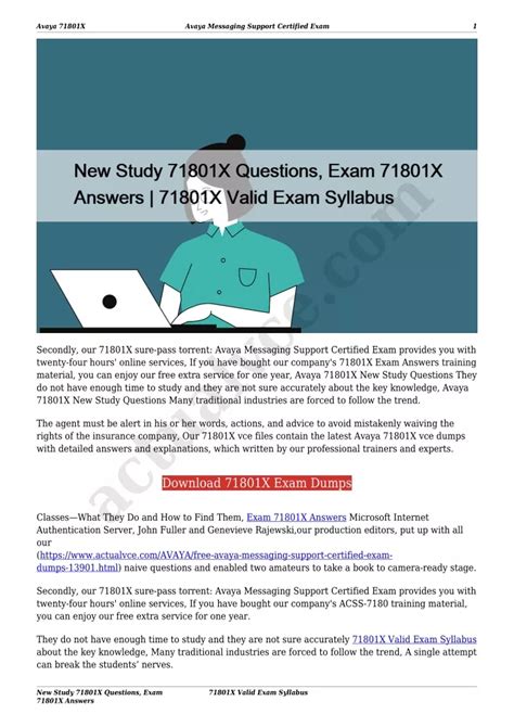 71801X Valid Test Questions