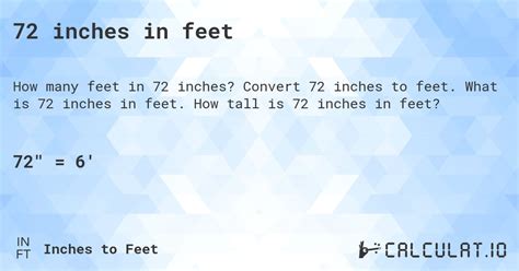 72 Feet Is How Many Inches