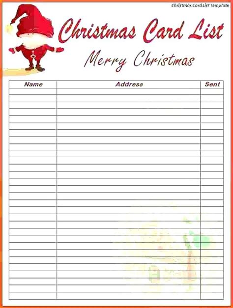73 Creating Christmas Card List Template Google Docs Layouts with