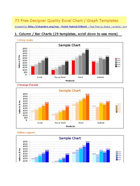 73 Designed Quality Excel Chart Templates Color