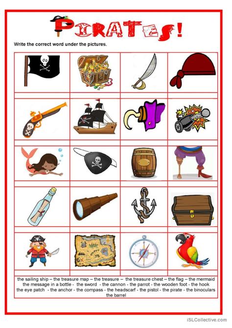 73 Pirate English Esl Worksheets Pdf Amp Doc Pirate Vocabulary Worksheet - Pirate Vocabulary Worksheet
