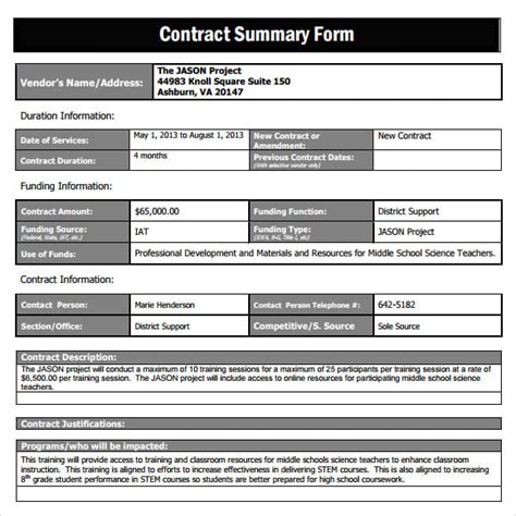 73548 REL 15: Contract Summary - cbfish.org