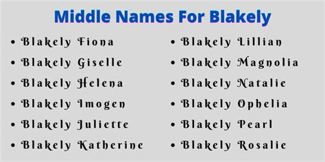 74 Best Middle Names For Blakely [Cute and Cool]