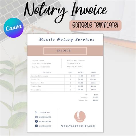 74 Format Mobile Notary Invoice Template Photo with Mobile Notary