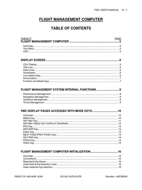 747 400 Fmc User Guide