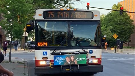 Currently: 6:32 AM 64°F. Selected Feed: All. Selected Route: 75. Selected Direction: Eastbound. Selected Stop: 75th Street & Lafayette (Eastbound) Selected Stop #: 10931. Text "CTABUS 10931" To 41411 for arrival times Only show vehicles for the selected route Service Bulletins: Check for #75 alerts. #75 To Lakefront DUE (Vehicle 8218). 