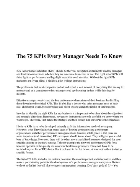 75 kpis every manager