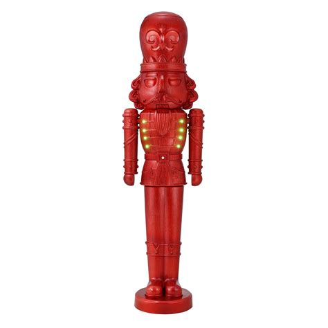 Perfect for Christmas, this nutcracker features animated lights and is crafted from durable plastic using the blow mold production technique. This is the red unit (Nutcracker). •Monochromatic Red with a Classic Nutcracker Design..