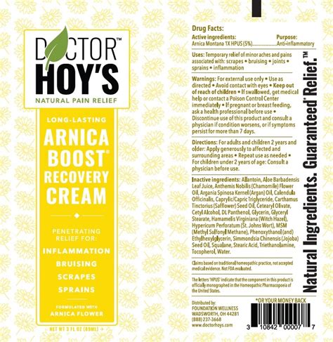 75638-009-00 NDC Code Doctor Hoys Arnica Boost Recovery