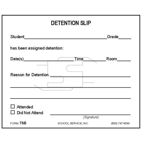 75B Detention Slip Padded Forms
