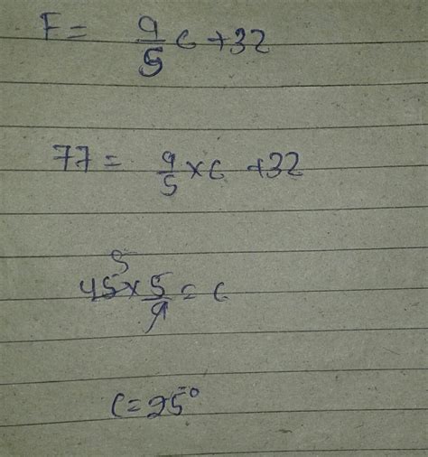 77 F To C