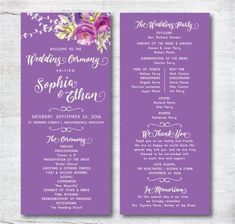 78+ Wedding Program Template Word, PDF, PSD Documents Download!