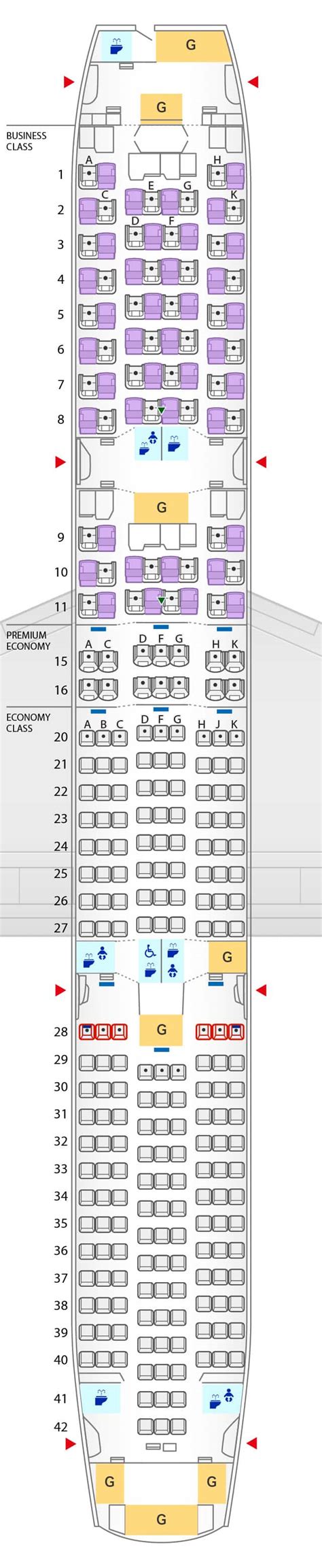 View the seat map and interior specifications of the Boeing 787-9 Dr