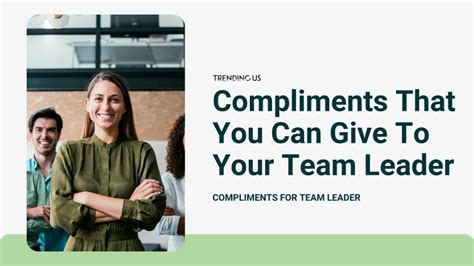 79 Compliments for Team Leader » Trending Us