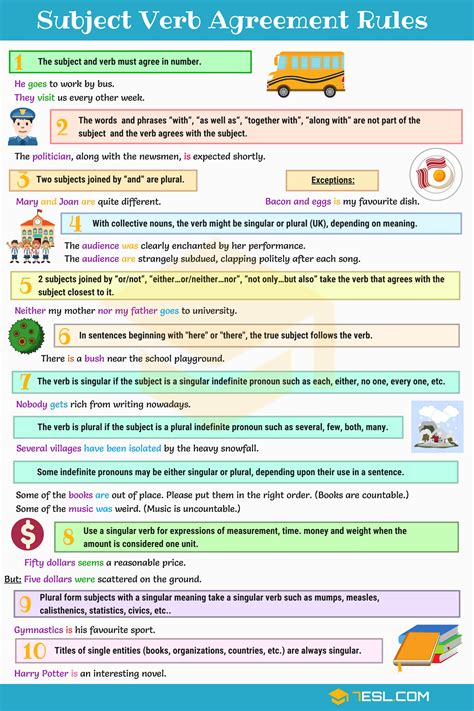 79 Subject And Verb Agreement English Esl Worksheets Verb Subject Agreement Worksheet - Verb Subject Agreement Worksheet