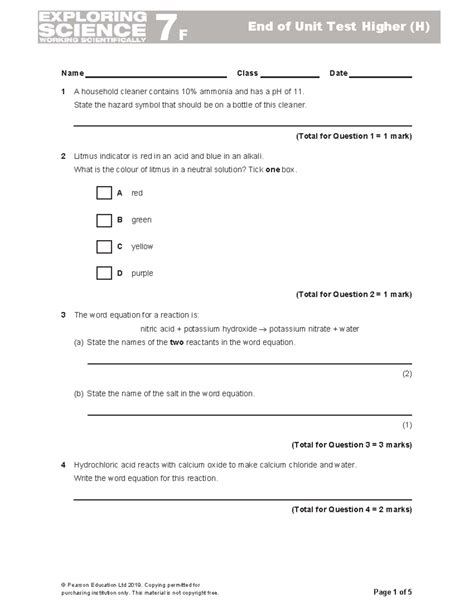 7f Science End Of Unit Test Answers Haowaiore