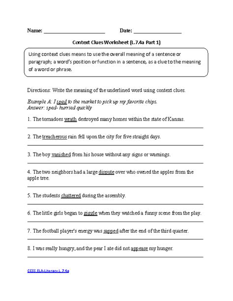 7th Grade English Language Arts Worksheets Printable Pdf 7th Grade Language Arts Worksheet - 7th Grade Language Arts Worksheet
