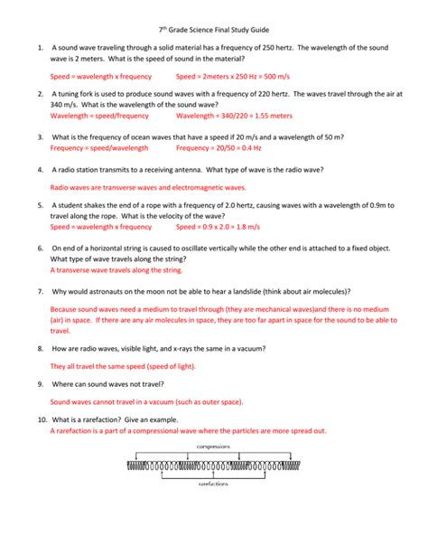 7th grade finals study guide