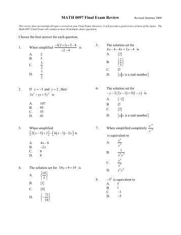 7th grade math final exam