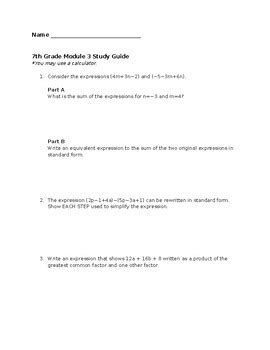 7th grade math module 3 quick start guide