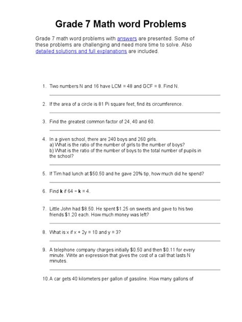 7th Grade Math Word Problems Geometry Math Review Challenge Words For 7th Grade - Challenge Words For 7th Grade