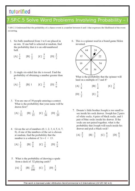 7th Grade Probability Worksheets Download Free Pdfs Probability Questions 7th Grade - Probability Questions 7th Grade