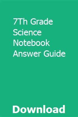 7th grade science notebook answer guide. - Manual de piezas de amada vela ii.