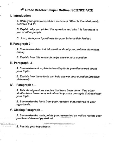 7th Grade Science Research Paper Topics Selecting Science 7th Grade Research Paper - 7th Grade Research Paper