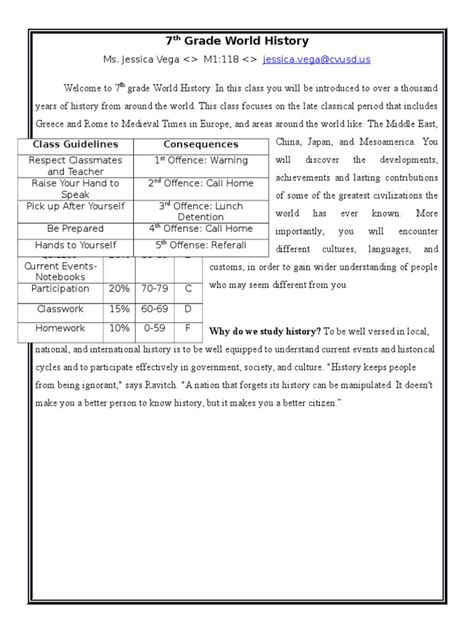 7th Grade World History Study Answers