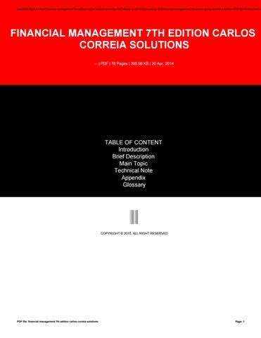 Full Download 7Th Edition Carlos Correia Solutions 