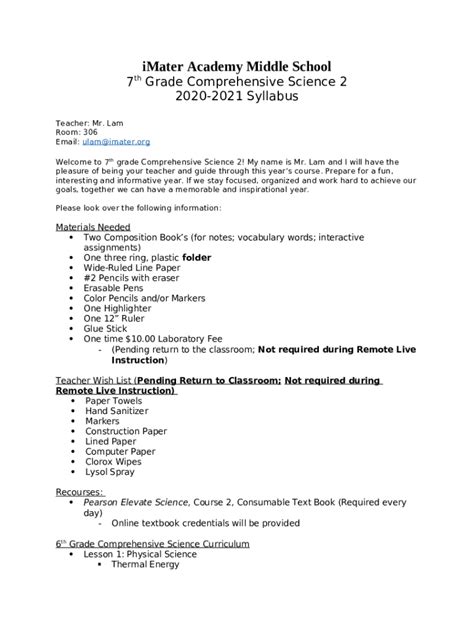 Read 7Th Grade Comprehensive Science 2 