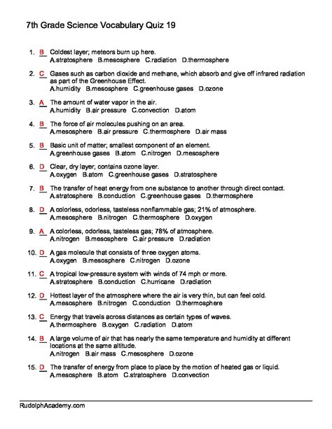 Read Online 7Th Grade Science Questions Answers 