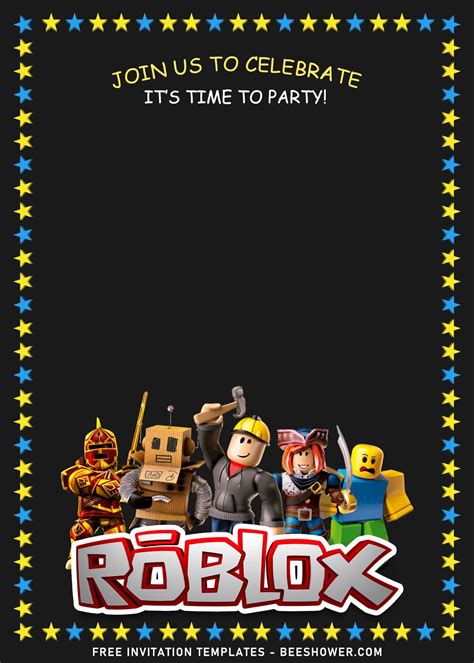 8+ Best Roblox Gamer Birthday Invitation Templates Birthday