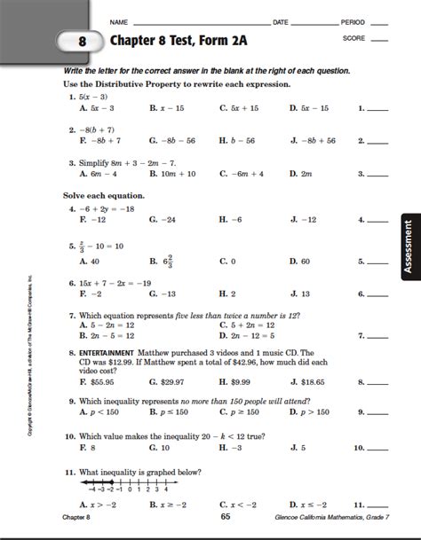 8+ Chapter 7 Test Form 2B Answer Key Geometry MichealRaafiah