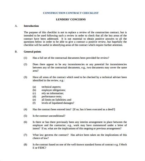 8+ Construction Contract Template Considering Basic Elements and Making