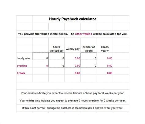 8+ Hourly Paycheck Calculator DOC, Excel, PDF
