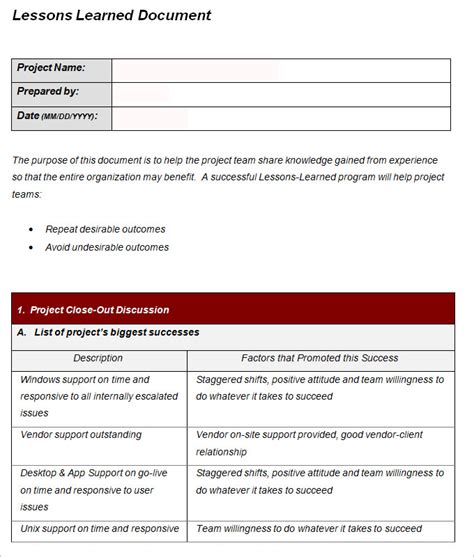 8+ Lesson Learned Templates Word, Excel, PDF