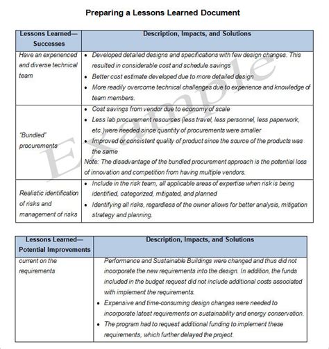 8+ Lesson Learned Templates Word, Excel, PDF Free & Premium Templates