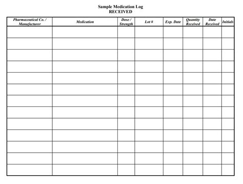 8+ Medication Log Template Free Log Templates