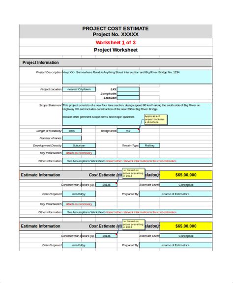 8+ Project Estimate Templates Sample Templates