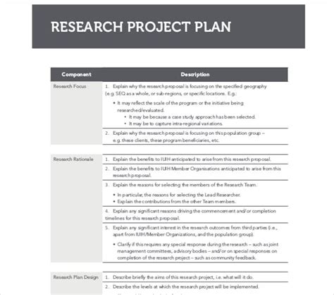 8+ Research Project Plan Templates PDF
