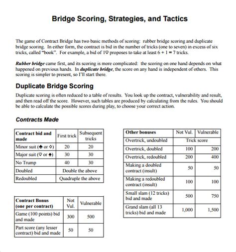 8+ Sample Bridge Score Sheets PDF Sample Templates