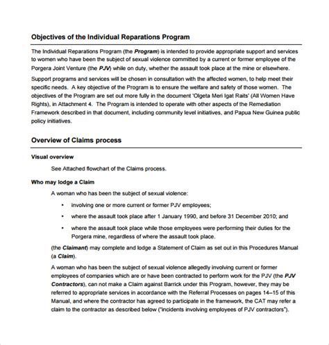 8+ Sample Procedure Manuals PDF, DOC Sample Templates