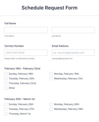 8+ Schedule Request Form Template Template Invitations Template