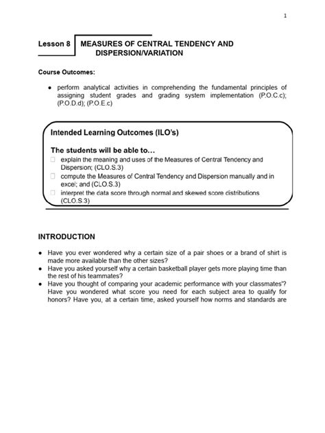 8 1 Measures Of Central Tendency Worksheet Kuta Software Llc