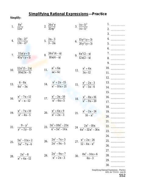 8 2 Rational Expressions Practice Answer Key
