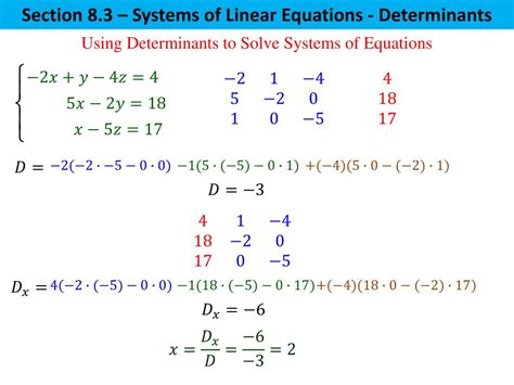 8 3 Systems Of Linear Equations Solving By Substitution