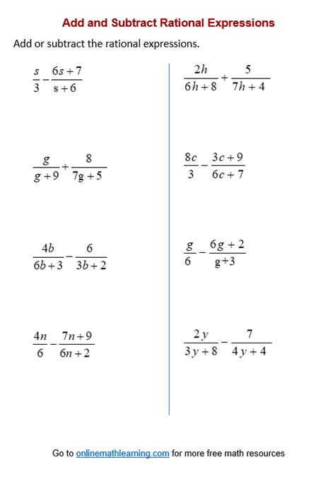 8 5 Rational Expressions Practice Answer Key